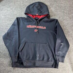 Aeropostale Hoodie Mens XL Blue Pullover Fleece 87 Logo Kangaroo Pocket